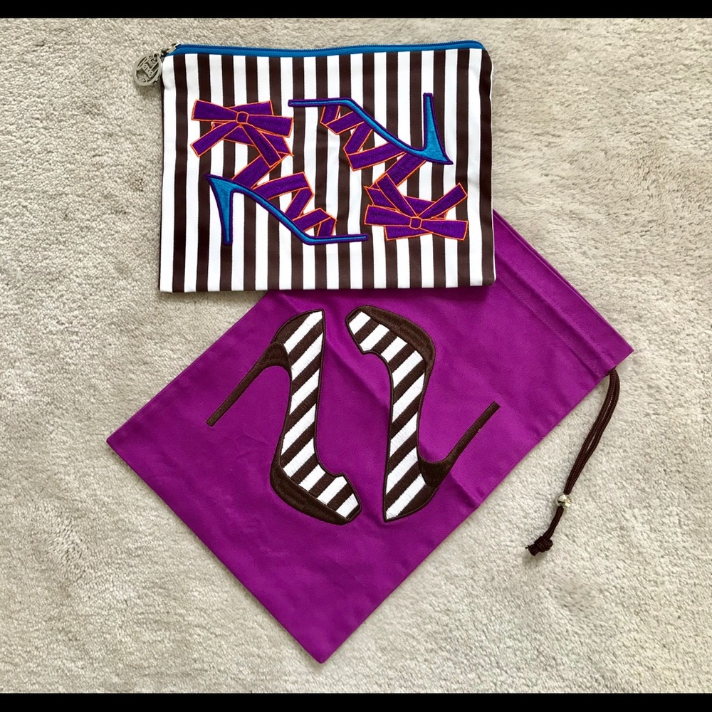 HENRI BENDEL Embroidered Shoe Bags